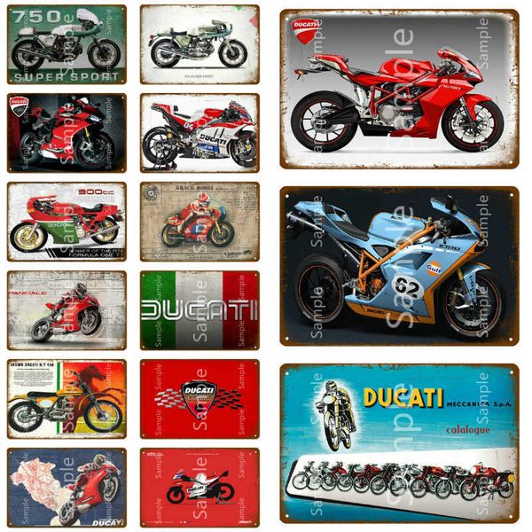 

super sport ducati metal tin signs vintage plaque wall decor for bar pub man cave crafts retro motorcycle poster