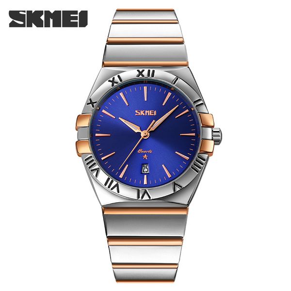

2022 skmei fashionable men's watch business simple leisure waterproof student gift c3, Slivery;brown