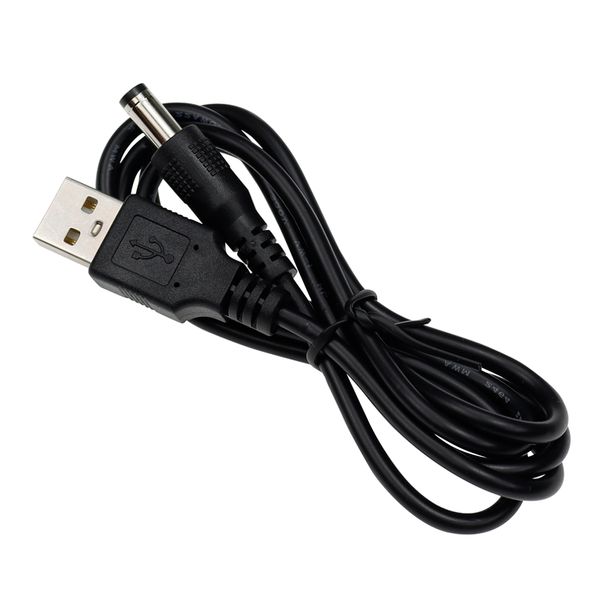 Porta masculina USB de 1M a 5,5 x 2,1 mm 5V DC Conector de cabos de potência do barril para pequenos dispositivos eletrônicos