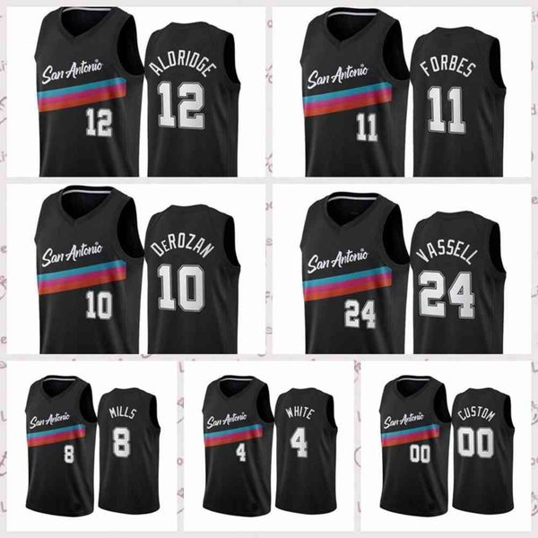 

2021 low-priced men retro basketball jersey demar 10 derozan vintage lamarcus 12 aldridge breathable size s-2xl blue white black red