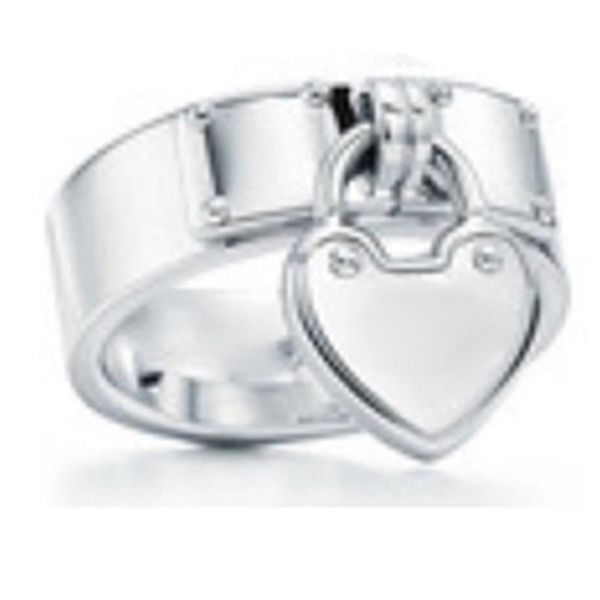 

new gift 925 sterling silver classic t logo tiff rings heart tiff rings rose gold silver jewelry match world jewelry for girl297s, Golden;silver