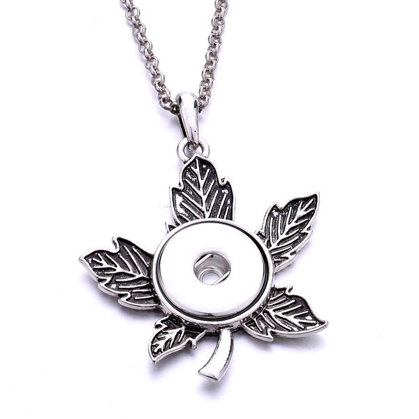 

vintage styles heart leaf owl charms snap button necklace 18mm ginger snaps buttons necklaces for women jewelry, Silver