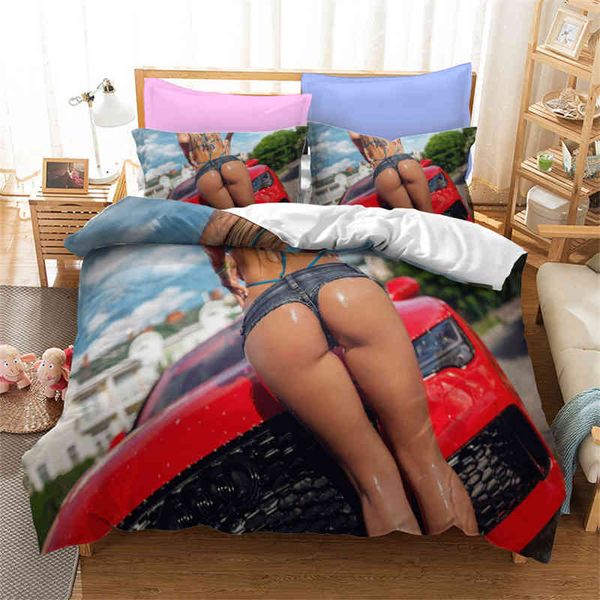 Baços sexy de biquíni de biquíni conjunto de roupas de cama de microfibra macia covers de moda e travesseiros quarto de decoração para adultos