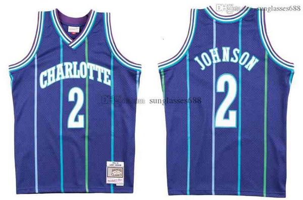 

stitched larry johnson jersey s-6xl mitchell & ness 1994-95 mesh hardwoods classics retro basketball jerseys men women youth, Black