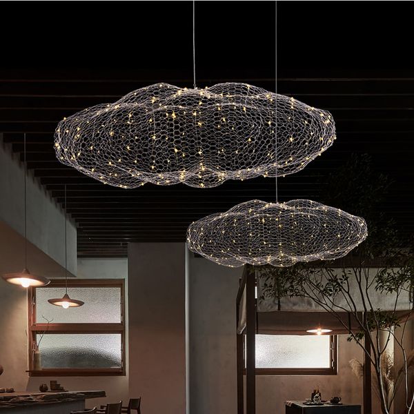 

clothing big shopping mall led pendant lamps nordic restaurants l cloud chandeliers sky chandelier lighting creative shops hall decoration h