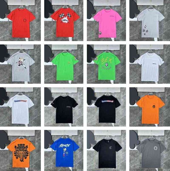 

summer designer 22ss men short sleeve t shirt chros tee cross hearts tshirt mens women light luxury shirts letter horseshoe t-shirts, White;black