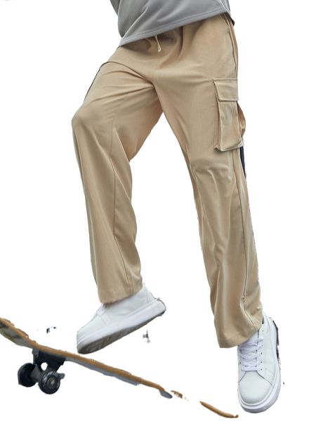 

men flap pocket cargo pants g4r7#, Black