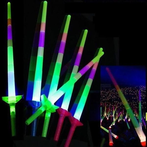 

retractable light stick bar flash led toy fluorescent concert cheer telescopic sticks kids christmas carnival toys 4 section big s289f