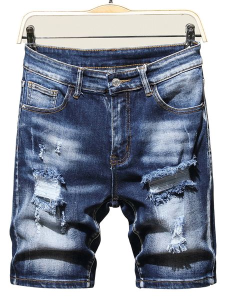 

men ripped frayed bleach wash denim shorts a7ym#, White;black