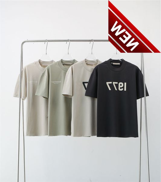 

50% off discount summer 2022 s double thread 1977 printed short sleeve loose street men and women lovers fashion casual t-shirt cotton facto, White;black