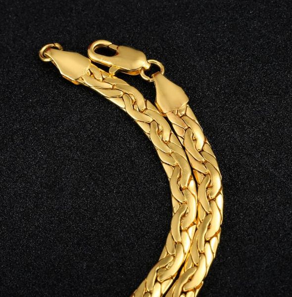 

men's 18k gold necklace 5mm gold plated chains embossed 20 inches, Silver