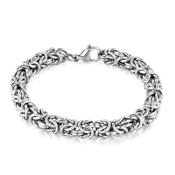 

link, chain sunnerlees 316l stainless steel bracelet 6mm byzantine link retro black color men women jewelry gift