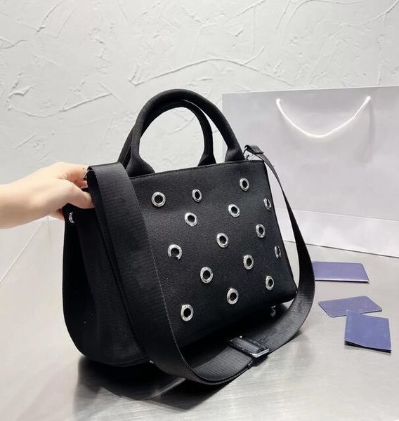 

womens symbol totes canvas bags luxury designer women handbags shopping double bag outdoor travel handbag with triangle letters tote 30cm
