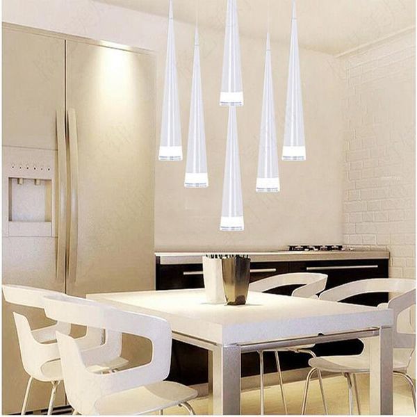 Lampade a sospensione Moderno minimalista affusolato Lampadario a led Acrilico Alluminio Meteor Shower Bar Single Head Personalizzato Dining Hang