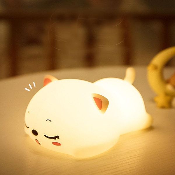 Luzes noturnas Lâmpada de cabeceira infantil leve USB Remote 7 cores Urso de silicone para crianças Baby Mother Birthday Gift Nightnight
