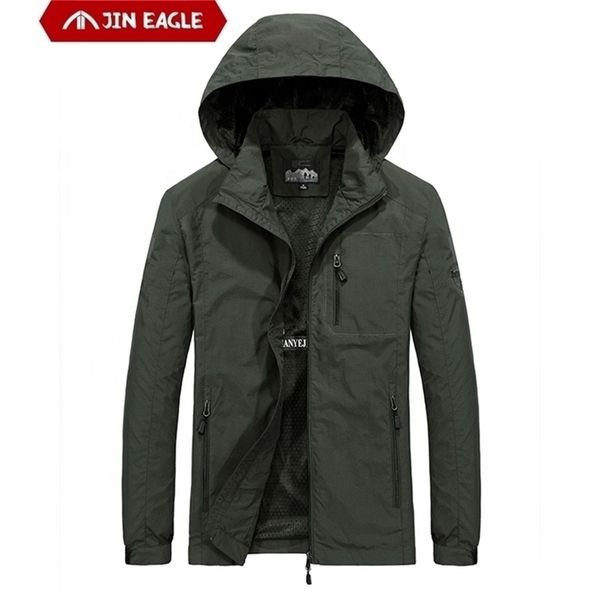

military hooded water proof wind breaker casual coat male clothing men's windbreaker jackets waterproof autumn jackets men 201128, Black;brown