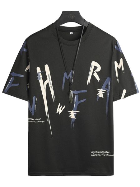 

men letter graphic tee 17os#, White;black