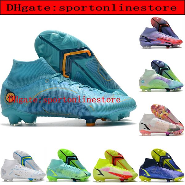 

2022 new arrival mens soccer boots dream speed superfly 8 elite fg chaussures de football cleats recharge outdoor shoe287y, Black