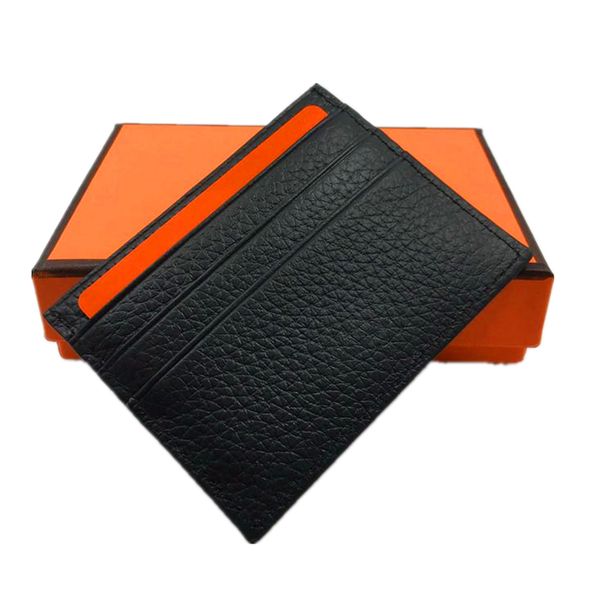 Carteira de cartão de crédito de couro de vaca de alta qualidade clássica carteira de identificação carteira bolsa de bolso moda masculina feminina carteira minimalista bolsa de moedas