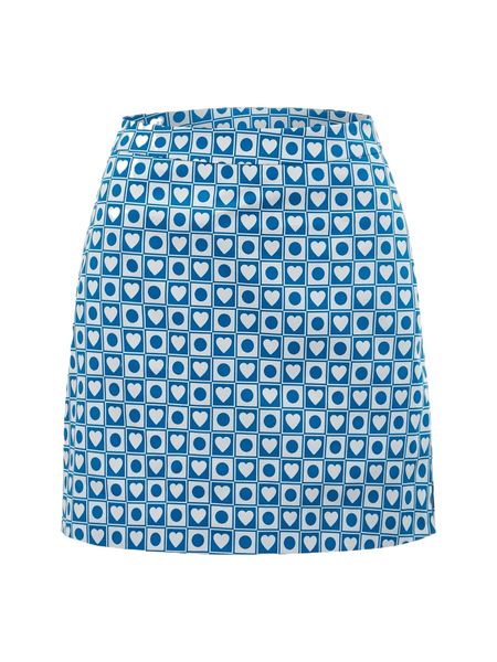 

x tartagain heart & geo print skirt b4r5#, Black