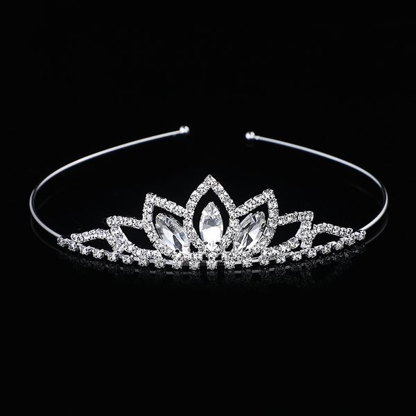 Kid Girls Crystal Tiara e Crown Hairbands Bridal Wedding Prom Crown Head Abbraccio Princess Ornamenti per capelli Principesse Ornamenti