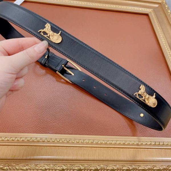 

cellne girl girdle leather calfskin belt ladies belt width 34mm lady wastband official high end replica waistband soft highest counter quali, Black;brown