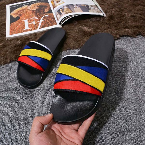 

women man slipper fashion designers flat slides flip flops summer genuine leather outdoor loafers bath shoes beachwear slippers black white