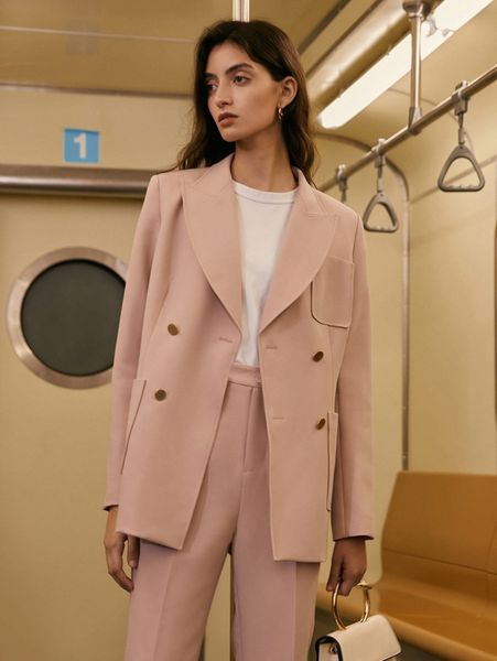 

peak collar patch pocket blazer m7c1#, White