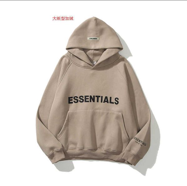 

men's hoodies sweatshirts essential chest letter large plush men and women, Black