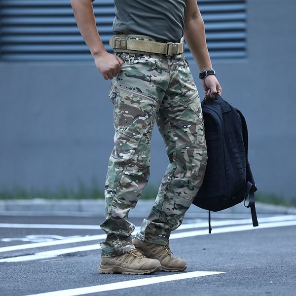 

outdoor sports tactical pants trousers men's slim fan training waterproof spring and autumn overalls camouflage pants cargo clothing, Black;green