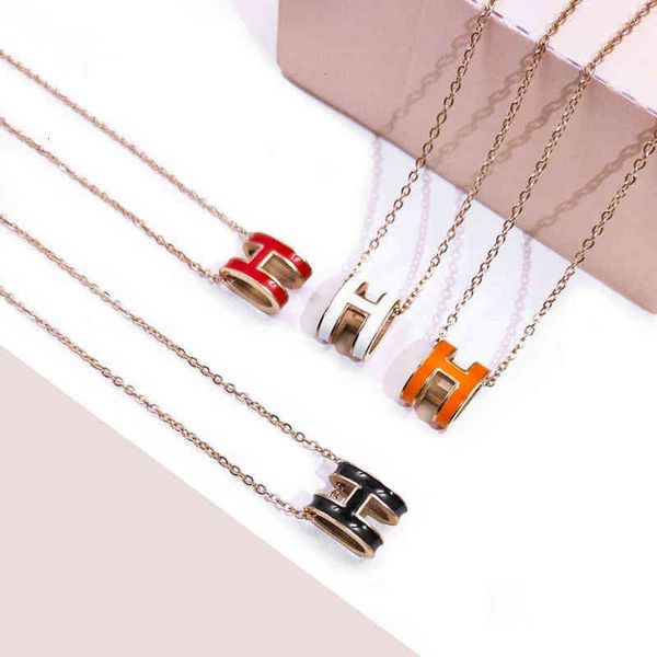 

net red simple letter necklace female personality clavicle chain versatile titanium steel 18k rose gold allergy jewelry, Silver