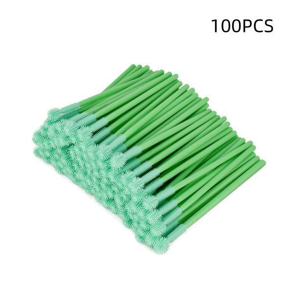 

green beauty home eyebrow brush ball type disposable silicone eyelash brush 100pcs