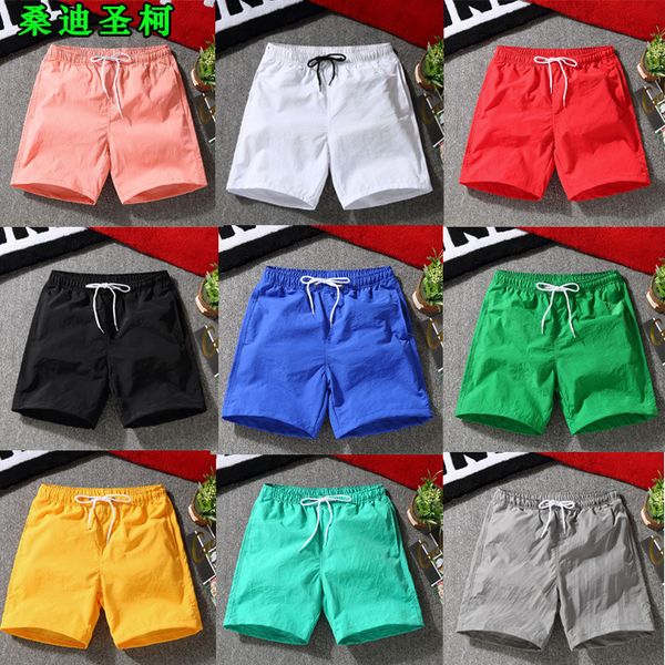 

men's pants designer quarter pants men's summer beach super short three quick drying shorts candy color loose thin sports fashion, Black