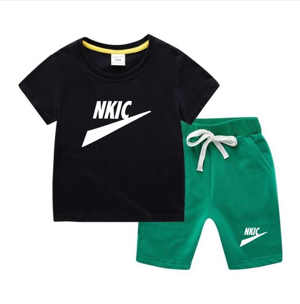 

summer basketball sports sets print children's t-shirt suit short sleeve shorts 2 piece kids sportswear boys girls cotton casual, White