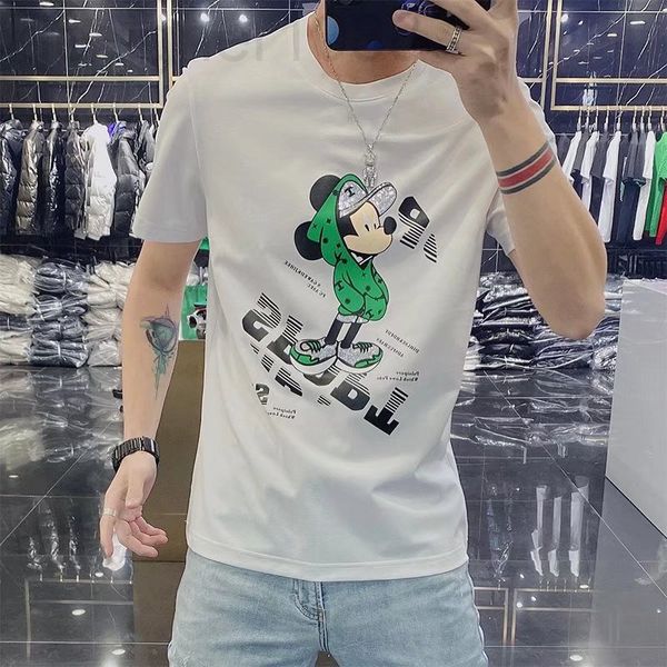

men's t-shirts designer 2022 summer print pattern diamond trend t-shirt fashion personality casual round neck mercerized cotton short s, White;black
