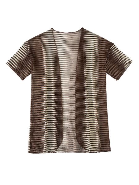 

random allover print mesh kimono o200#, White;black
