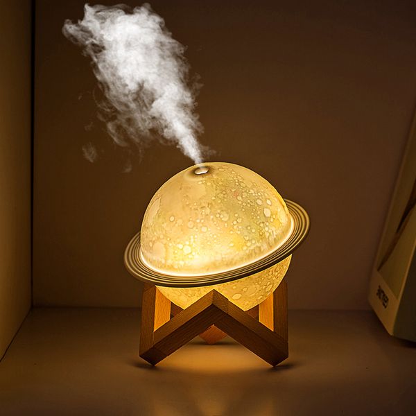 Luci notturne 3D Moon Lamp Table Umidificatore planetario creativo con supporto USB Mini regalo di moda per la casa Camera da letto W2
