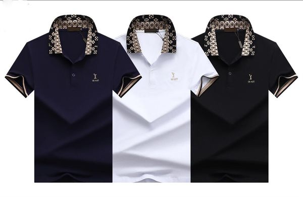 

21ss luxurys designers summer mens drees cotton polo shirt men turn down collar casual social style giraffe brand printing man polos male 1, White;black