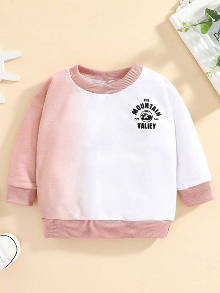 

baby mountain & letter graphic pullover she, Black