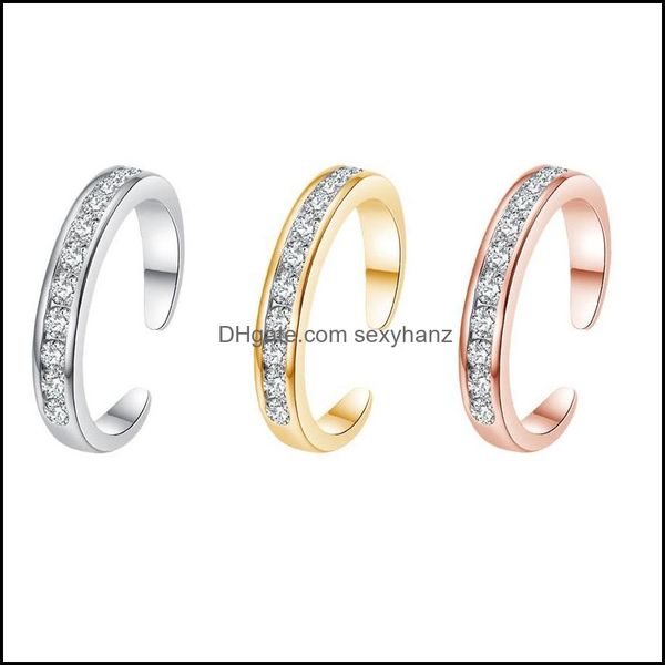 

band rings jewelry toe ring for men/women siery golden rose gold opening adjustable drop delivery 2021 y7umj, Silver
