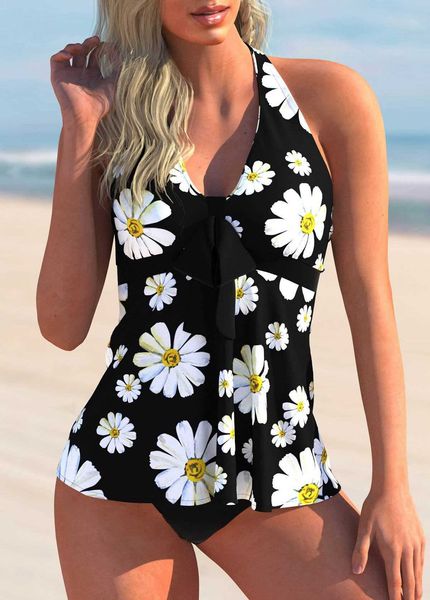 

2022 split large swimsuit women's printed leg length shorts bikini no logo