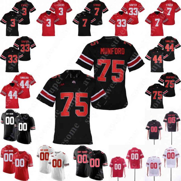 

ncaa ohio state buckeyes jersey steele chambers lejond cavazos jakailin johnson kvaughan pope ty hamilton noah ruggles jesse mirco emeka, Black