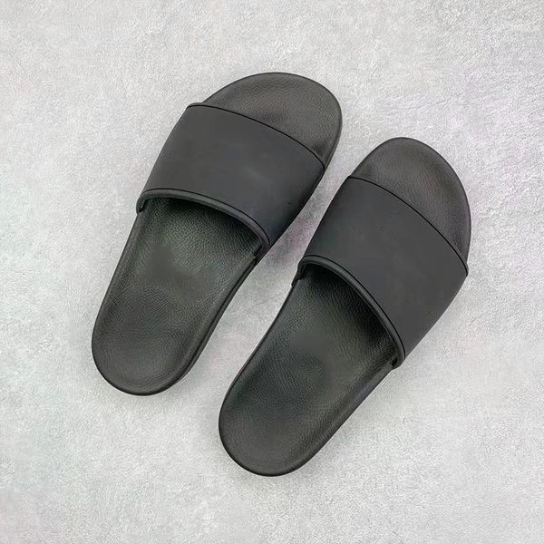 

2021 summer women designers pool platform rubber sandal leather shoal casual shoe slipper sandals flat slides sandals flats beach luxury des, Black