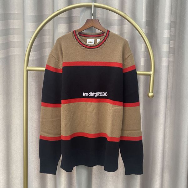 

men's wool & blends home b 21 autumn and winter men's striped pullover sweater wool sweater long sleeve round neck entity, Black