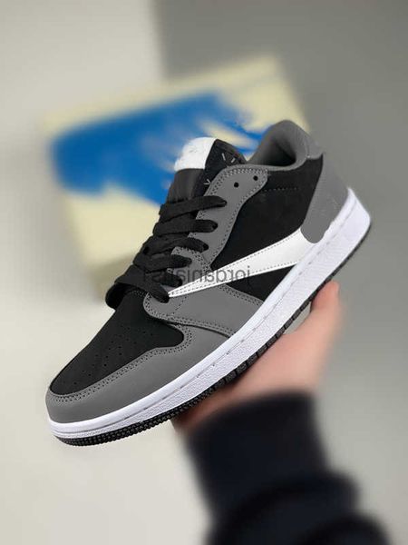 

mens leisure shoes fragments x jumpman 1s low black/grey/white classic low-culture casual sports basketball shoes black grey