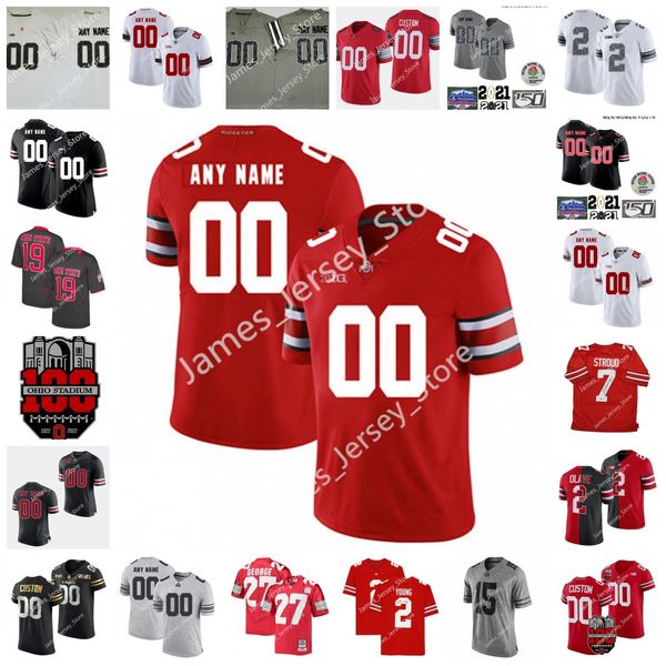 2022 NCAA Ohio State Buckeyes cucita personalizzata College Football Jersey 3 Damon Arnette 13 Rashod Berry 11 Austin Mack 3 Michael Thomas Dre'mont Jones Kendall Sheffield