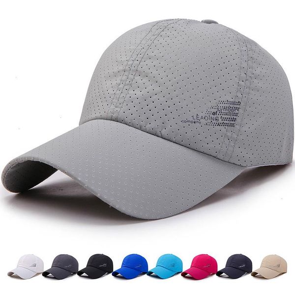 

men women summer baseball cap quick drying hats breathable sport pure color snapback bone, Blue;gray