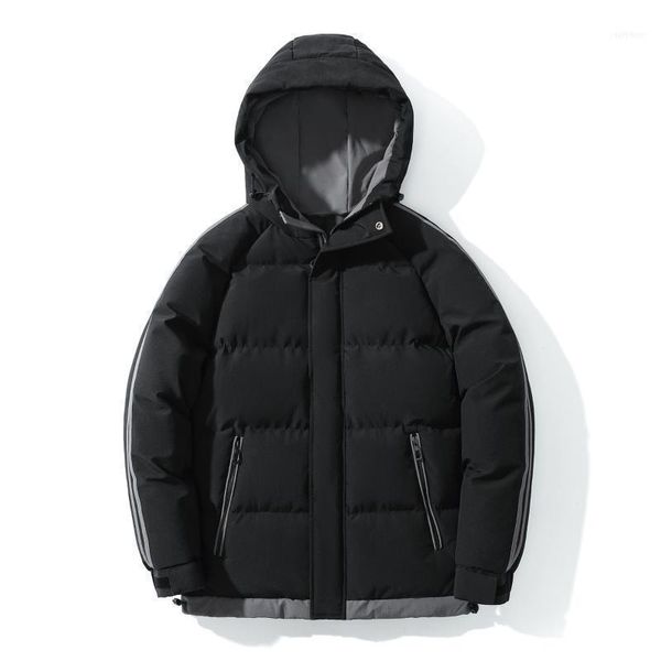 Herren-Daunenparkas 2022, dick, warm, für den Außenbereich, übergroß, kalter Winter, Polyester, Puffer-Bomberjacke, Herren, wasserdicht, Übergröße 8XL, Kapuzenmantel