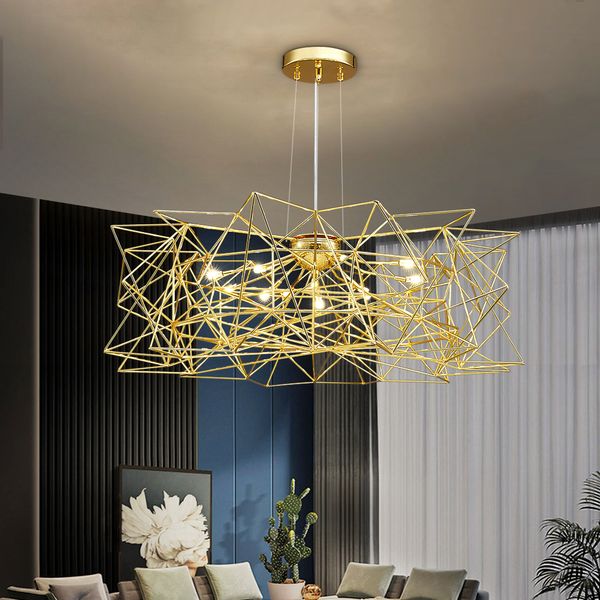 Lampadari moderni in oro Lampade per soggiorno Camera da letto Design semplice Isola della cucina Sala da pranzo Lampada a sospensione LED per interni Lustro