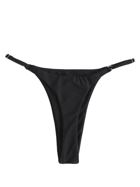 

solid thong bikini bottom e37u#, White;black